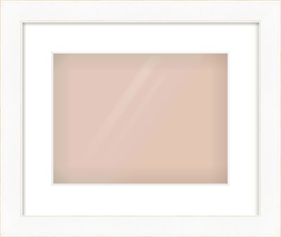 White Flat With Bevel Frame for 12 × 9in artwork, with Smooth White Single Mount