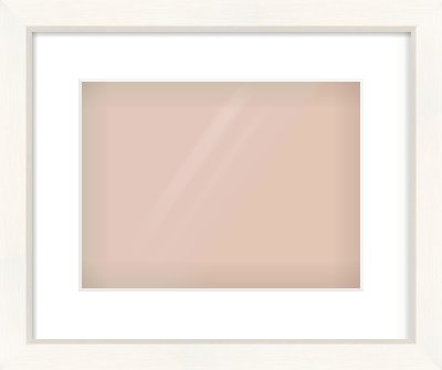 Cream Flat Frame for 12 × 9in artwork, with Smooth White Single Mount