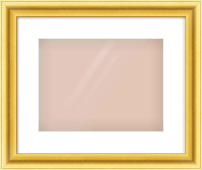Gold Cushion Frame for 12 × 9in artwork, with Smooth White Single Mount