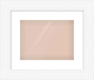 Natural Grain / White Stain Stepped Frame for 12 × 9in artwork, with Smooth White Single Mount