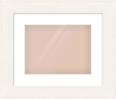 Ivory Flat Frame for 12 × 9in artwork, with Smooth White Single Mount