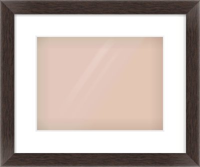 Brown Flat Frame for 12 × 9in artwork, with Smooth White Single Mount
