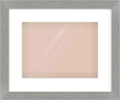 Pale Grey Flat Frame for 12 × 9in artwork, with Smooth White Single Mount