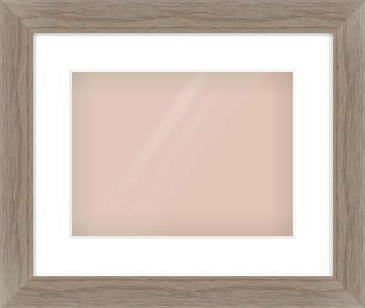 Grey Wood Flat Frame for 12 × 9in artwork, with Smooth White Single Mount