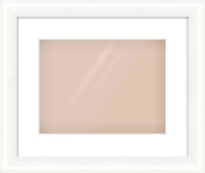 Gloss White Cushion Frame for 12 × 9in artwork, with Smooth White Single Mount