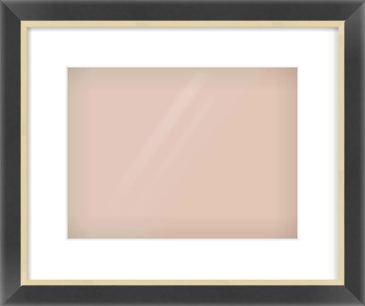 Black/Gold Flat Frame for 12 × 9in artwork, with Smooth White Single Mount
