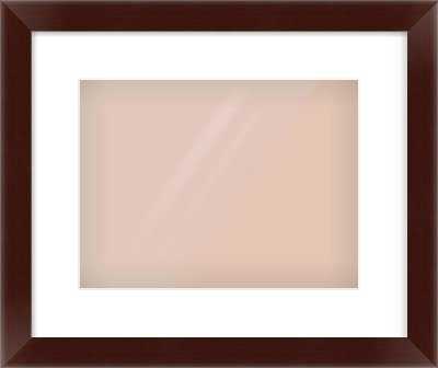 Brown Flat Frame for 12 × 9in artwork, with Smooth White Single Mount