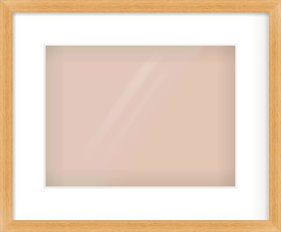 Oak Veneer Flat Frame for 12 × 9in artwork, with Smooth White Single Mount
