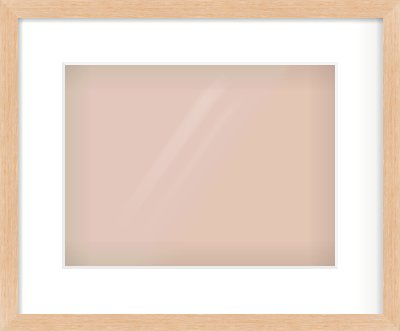 Light Oak Veneer Flat Frame for 12 × 9in artwork, with Smooth White Single Mount
