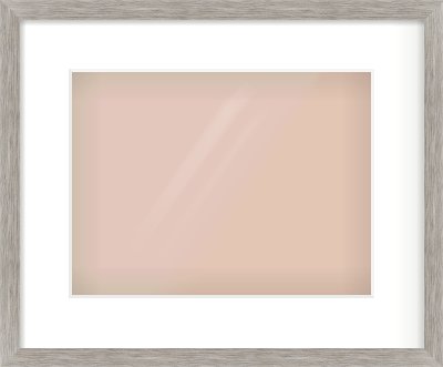 Grey Wood Grain Flat Frame for 12 × 9in artwork, with Smooth White Single Mount
