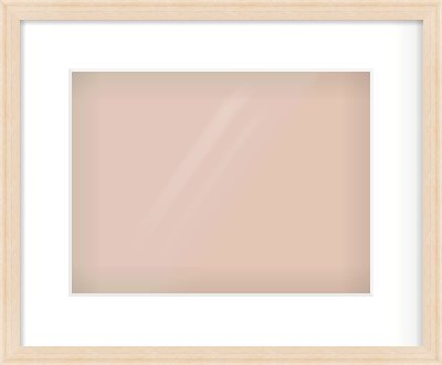 Natural Wood Flat Frame for 12 × 9in artwork, with Smooth White Single Mount