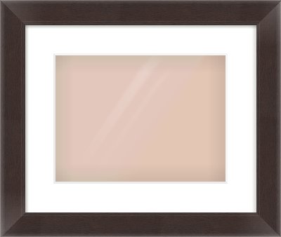 Brown Flat Frame for 12 × 9in artwork, with Smooth White Single Mount