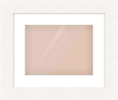 White Beveled Frame for 12 × 9in artwork, with Smooth White Single Mount