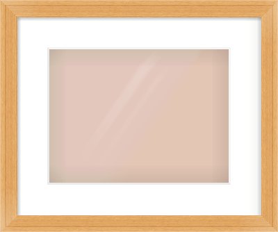 Oak Veneer Flat Frame for 12 × 9in artwork, with Smooth White Single Mount