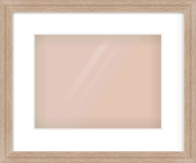 Light Walnut Flat Frame for 12 × 9in artwork, with Smooth White Single Mount
