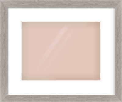 Grey Flat Frame for 12 × 9in artwork, with Smooth White Single Mount