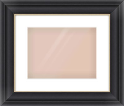 Black/Gold Scoop Frame for 12 × 9in artwork, with Smooth White Single Mount