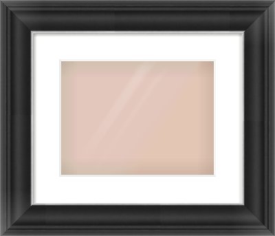 Black/Silver Scoop Frame for 12 × 9in artwork, with Smooth White Single Mount