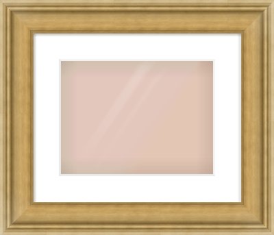 Gold Scoop Frame for 12 × 9in artwork, with Smooth White Single Mount