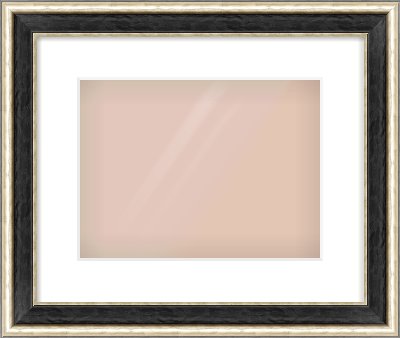 Black & Champagne Silver Spoon Frame for 12 × 9in artwork, with Smooth White Single Mount