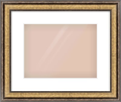 Gold Spoon Frame for 12 × 9in artwork, with Smooth White Single Mount