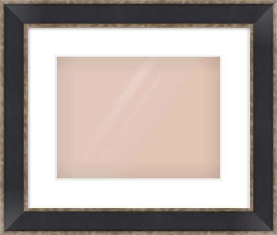 Black & Champagne Silver Bevel Frame for 12 × 9in artwork, with Smooth White Single Mount