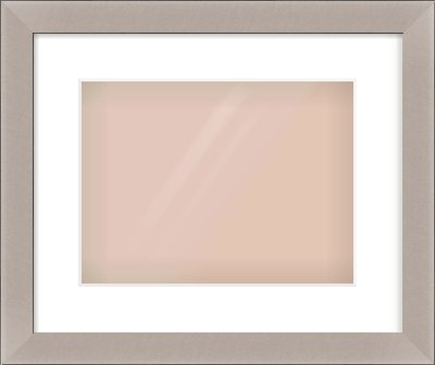 Brushed Silver & Black Sided Flat Frame for 12 × 9in artwork, with Smooth White Single Mount