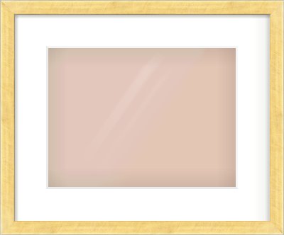 Brushed Gold with Black Sides Flat Frame for 12 × 9in artwork, with Smooth White Single Mount