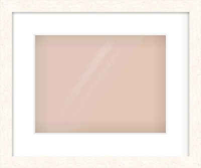 Ivory Flat Frame for 12 × 9in artwork, with Smooth White Single Mount