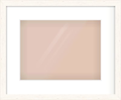 Ivory Flat Frame for 12 × 9in artwork, with Smooth White Single Mount