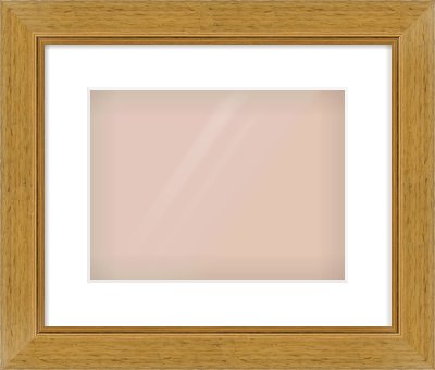 Gold Flat Frame for 12 × 9in artwork, with Smooth White Single Mount