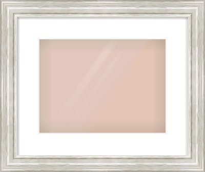 Silver Scoop Frame for 12 × 9in artwork, with Smooth White Single Mount