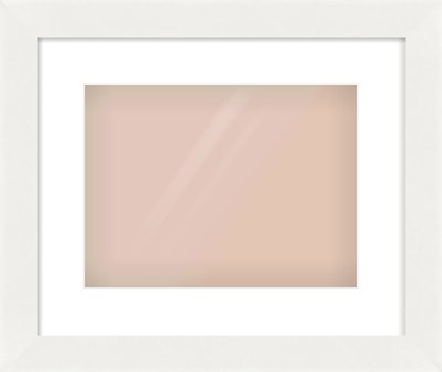 White Flat Frame for 12 × 9in artwork, with Smooth White Single Mount