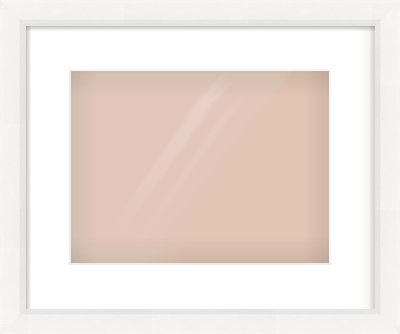 White Beveled Frame for 12 × 9in artwork, with Smooth White Single Mount