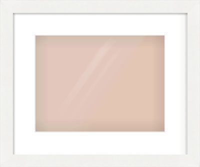 White Flat Frame for 12 × 9in artwork, with Smooth White Single Mount