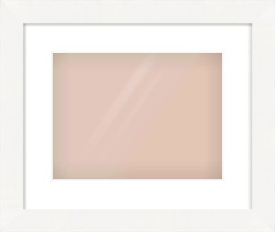 White Flat Frame for 12 × 9in artwork, with Smooth White Single Mount
