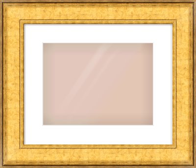 Gold Flat Frame for 12 × 9in artwork, with Smooth White Single Mount