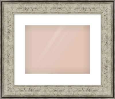 Silver Flat Frame for 12 × 9in artwork, with Smooth White Single Mount