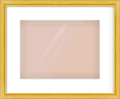 Gold Cushion Frame for 12 × 9in artwork, with Smooth White Single Mount