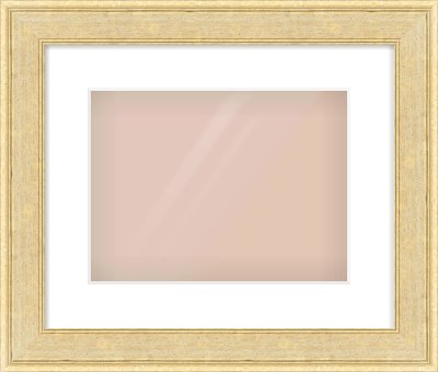 Gold Flat Frame for 12 × 9in artwork, with Smooth White Single Mount