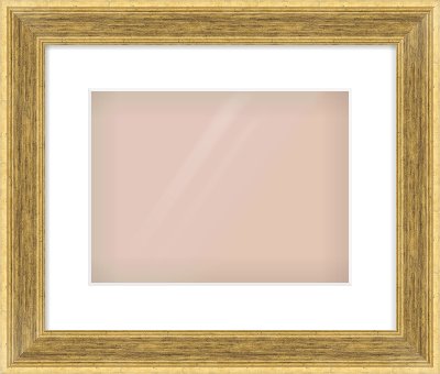 Gold Flat Frame for 12 × 9in artwork, with Smooth White Single Mount