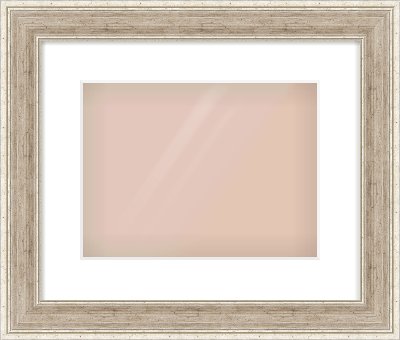 Silver Flat Frame for 12 × 9in artwork, with Smooth White Single Mount