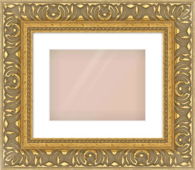 Gold Reverse Frame for 12 × 9in artwork, with Smooth White Single Mount