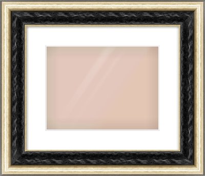 Black & Champagne Silver Spoon Frame for 12 × 9in artwork, with Smooth White Single Mount