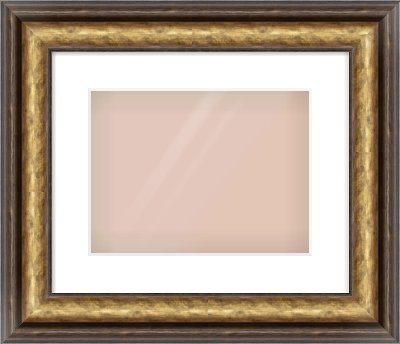 Gold Spoon Frame for 12 × 9in artwork, with Smooth White Single Mount