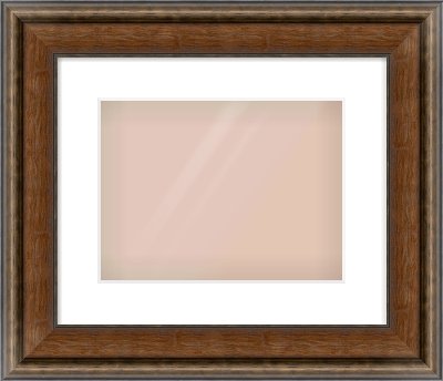 Walnut / Pewter Spoon Frame for 12 × 9in artwork, with Smooth White Single Mount