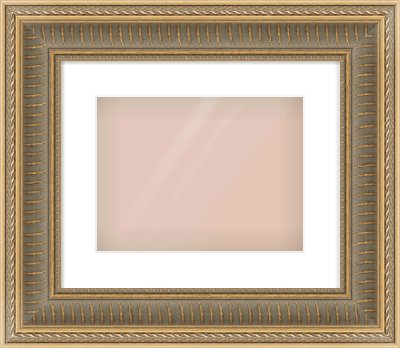 Gold Spoon Frame for 12 × 9in artwork, with Smooth White Single Mount