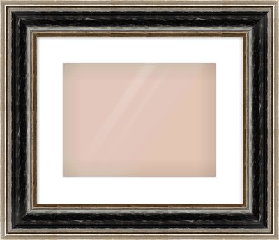Black & Champagne Silver Spoon Frame for 12 × 9in artwork, with Smooth White Single Mount