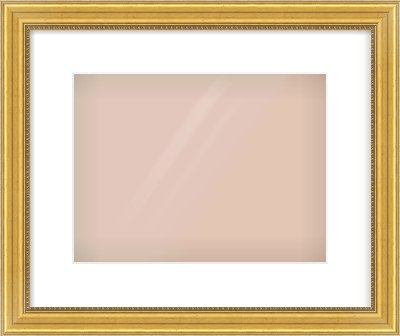Gold Spoon Frame for 12 × 9in artwork, with Smooth White Single Mount