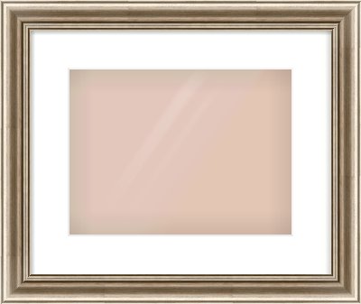 Silver Cushion Frame for 12 × 9in artwork, with Smooth White Single Mount